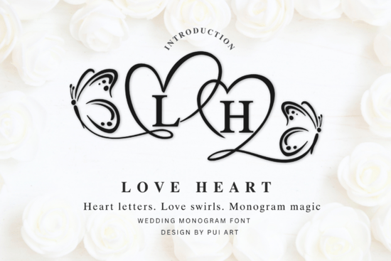 Love Heart Monogram Font